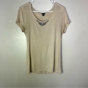 5/$25 Ann Taylor Sparkly Short Sleeve Blouse